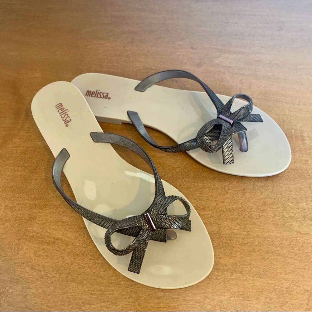 Melissa Jelly Flip Flop Sandal Bows 8
